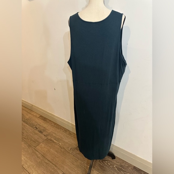 Old Navy Ribbed T-shirt style Teal Sleeveless Button-Down Maxi Dress 3X - Picture 3 of 4